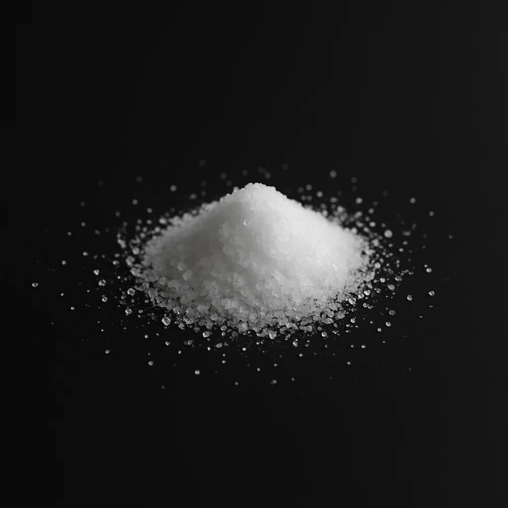 Weoßes Micropulver auf schwarzem Hintergrund